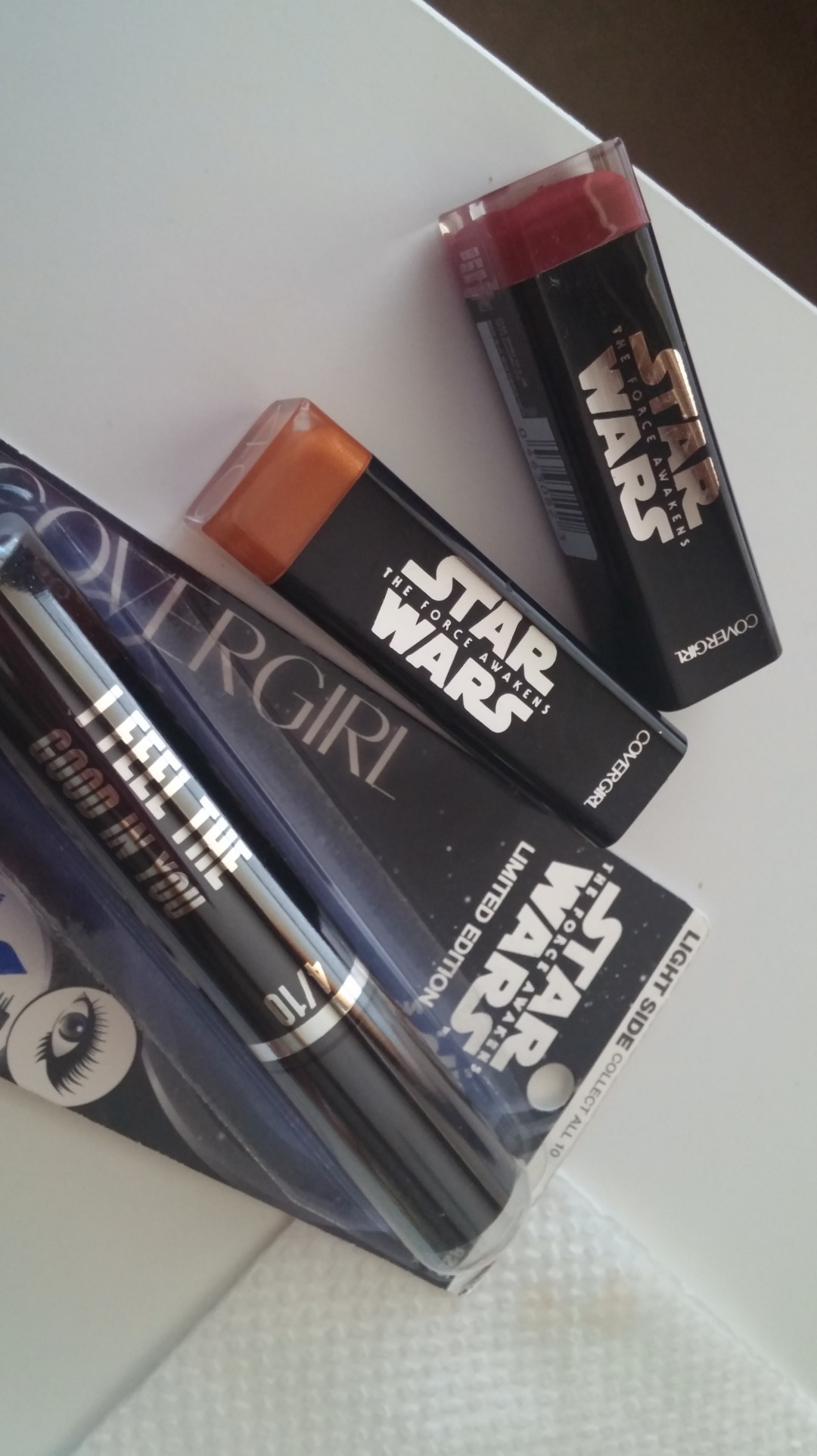Oh check these ouuuut! The light side mascara and it's waterproof too just in case you have to sob after your apprentice turns dark. You never know.