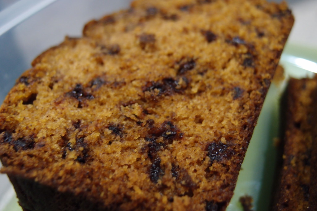 I am a pumpkin spice chocolate chip bread and I am ready for fall. I am ready to be eaten.