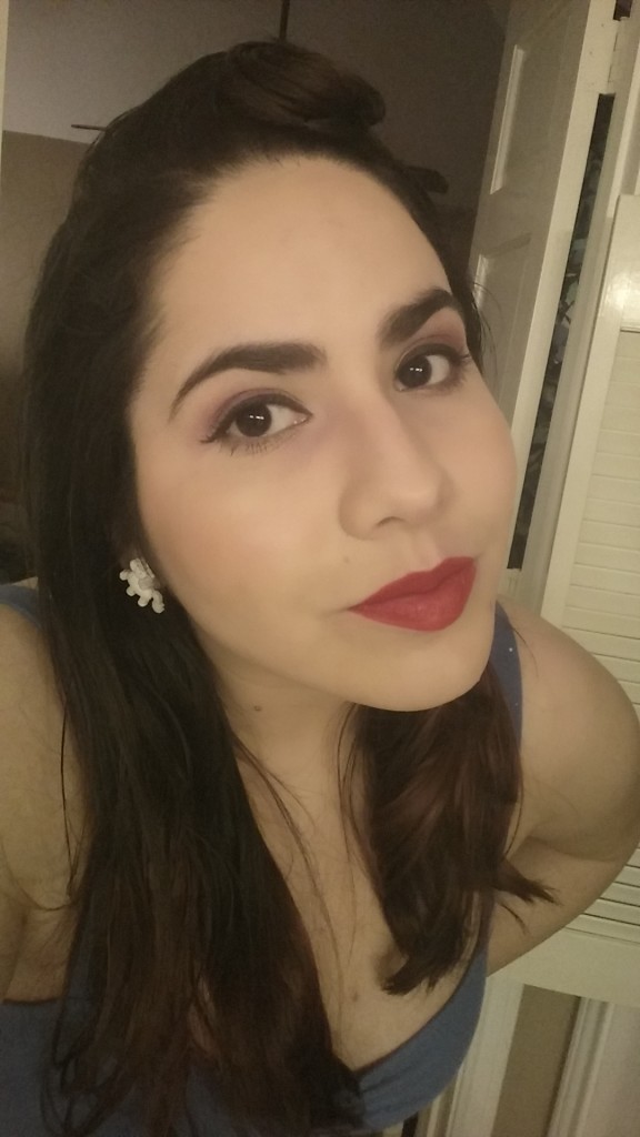 That's my face with MAC Cosmetic's Dita Von Teese red and I love it. I love it so much it hurts me physically because I never want to take it off. 